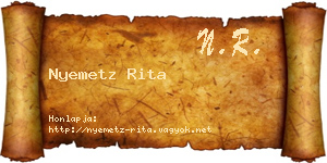 Nyemetz Rita névjegykártya
