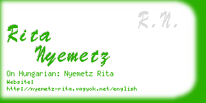 rita nyemetz business card